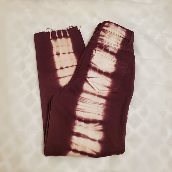 NWT PacSun Eco Raspberry Tie-Dye Button-Fly High-Rise Straight Leg Denim - 25 - Picture 4 of 12